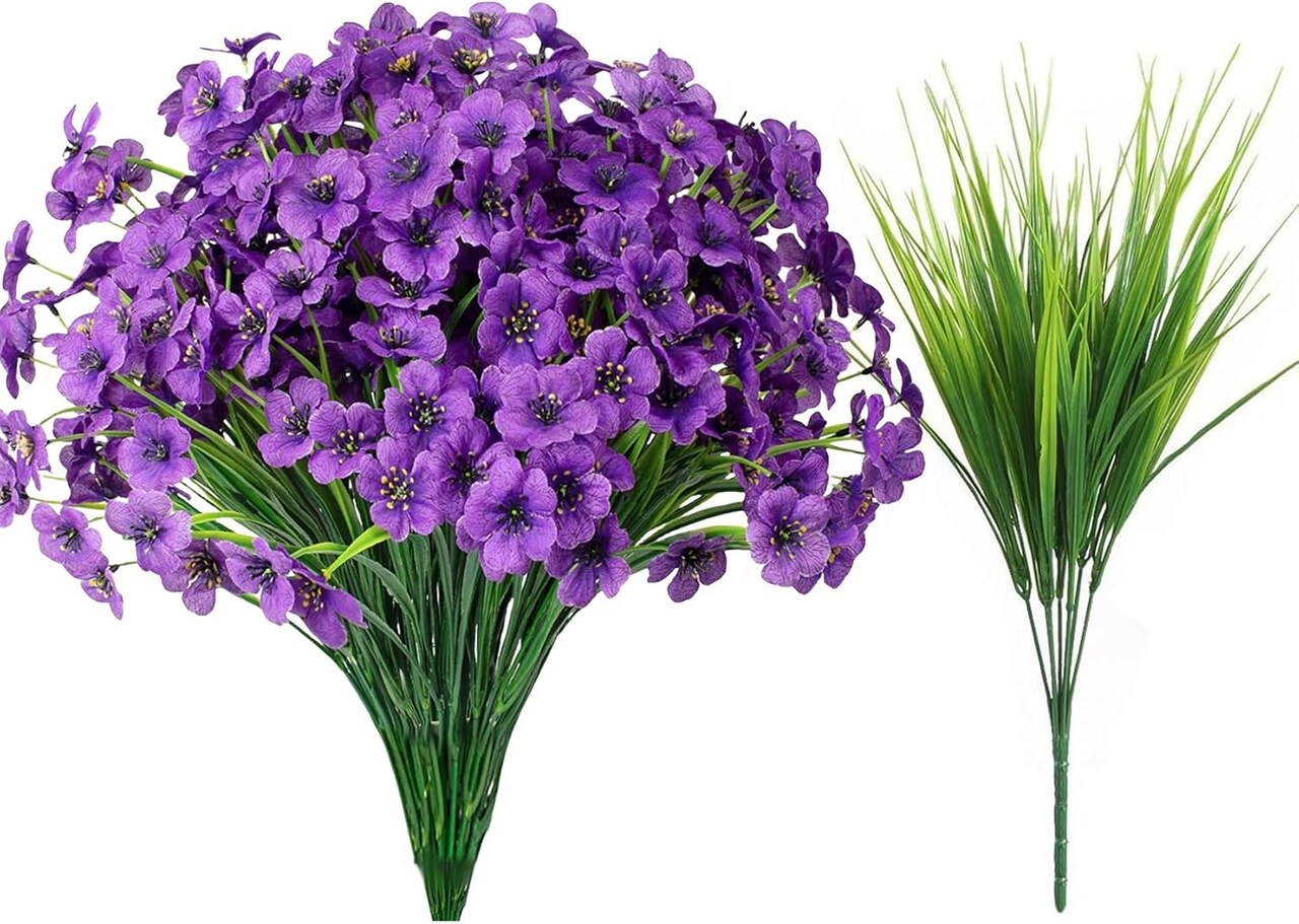 16pcs Outdoor Summer Bushes Artificial Flowers UV Resistant Fake Flowers Bulk Artificial Flowers